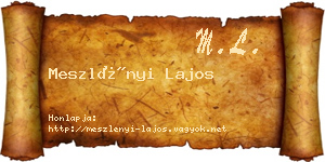 Meszlényi Lajos névjegykártya